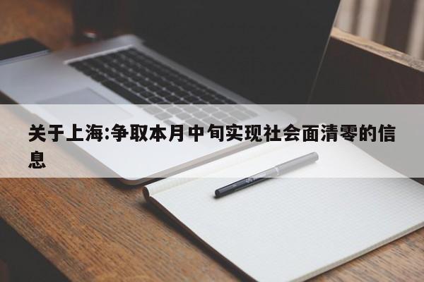 关于上海:争取本月中旬实现社会面清零的信息